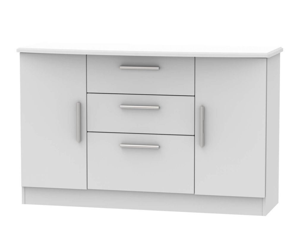 Welcome Furniture Knightsbridge Grey Matt 2 Door 3 Drawer Storage Unit