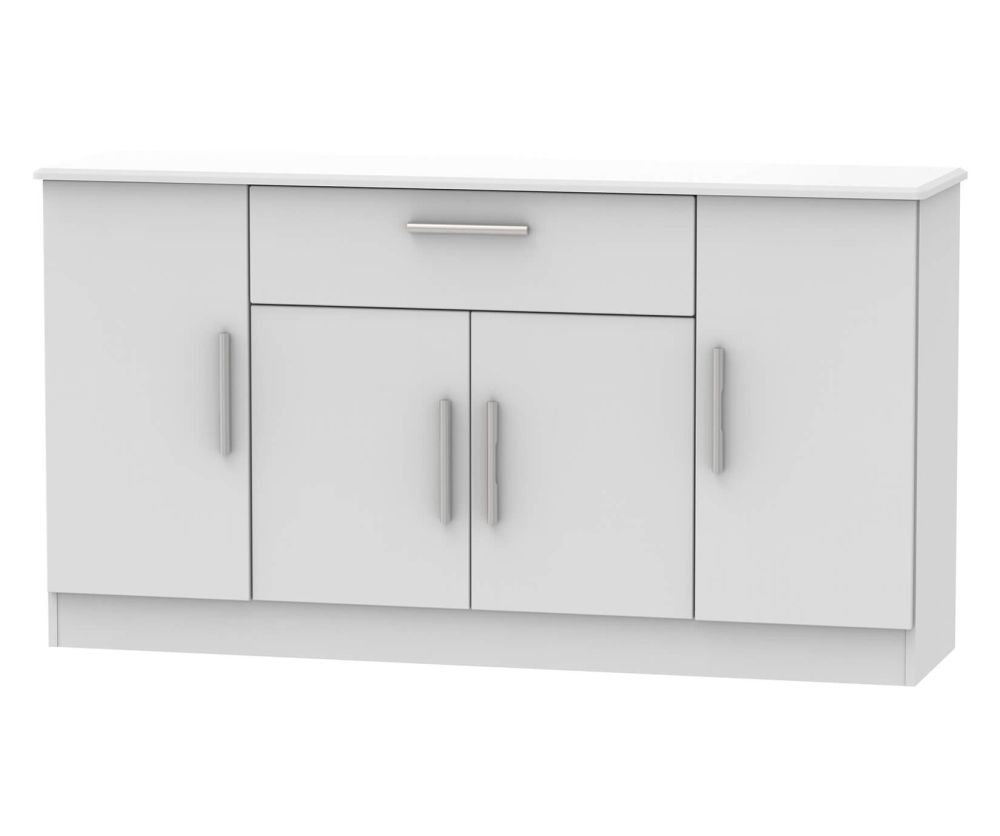 Welcome Furniture Knightsbridge Grey Matt 4 Door 1 Drawer Storage Unit