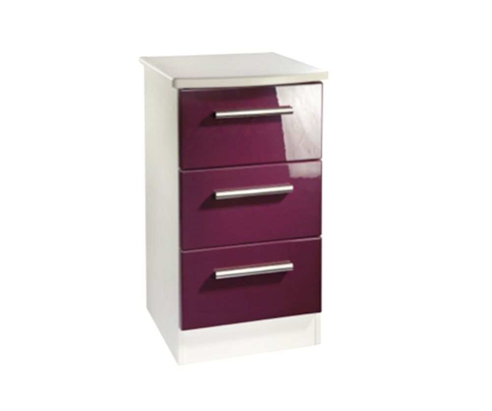 Clearance Welcome Furniture Knightsbridge Red and White 3 Drawer Locker
