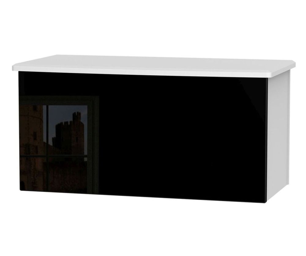 Welcome Furniture Knightsbridge High Gloss Black and White Blanket Box