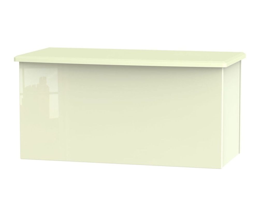 Welcome Furniture Knightsbridge High Gloss Cream Blanket Box