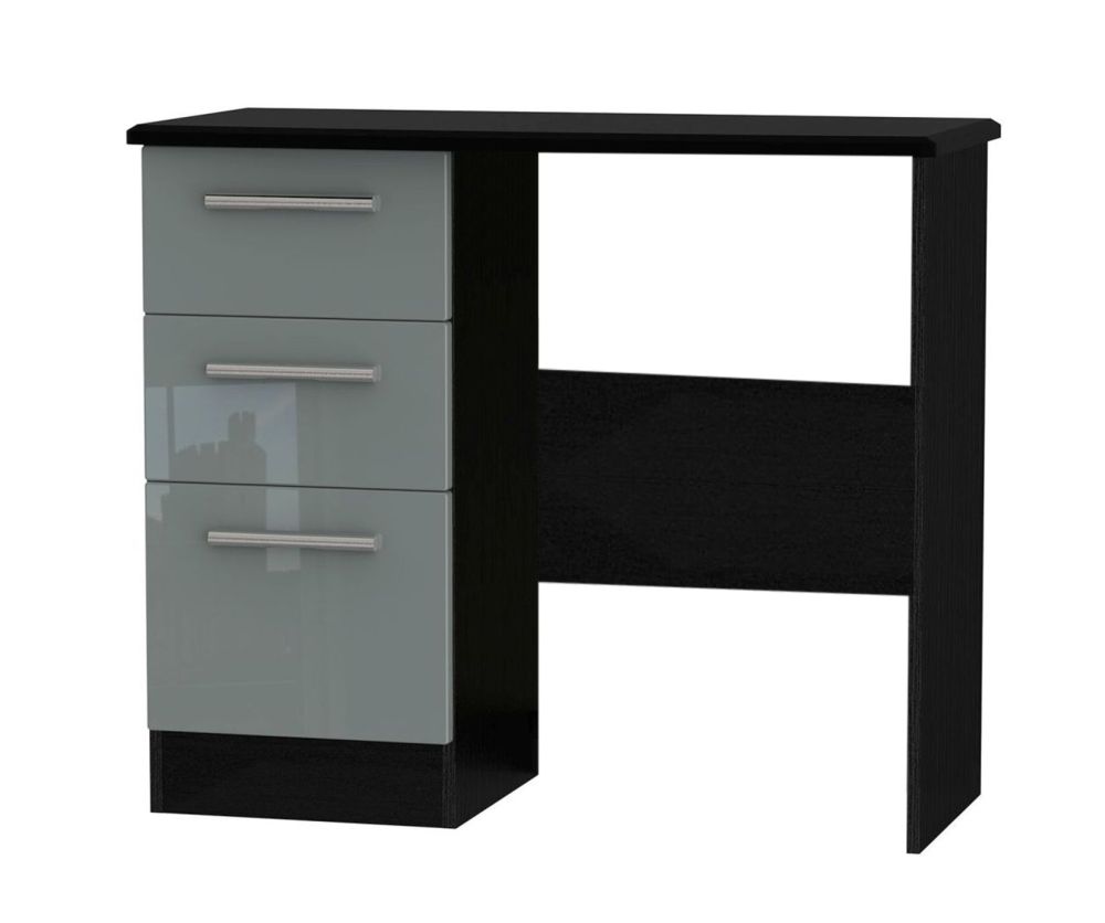 Welcome Furniture Knightsbridge High Gloss Grey and Black Vanity Dressing Table