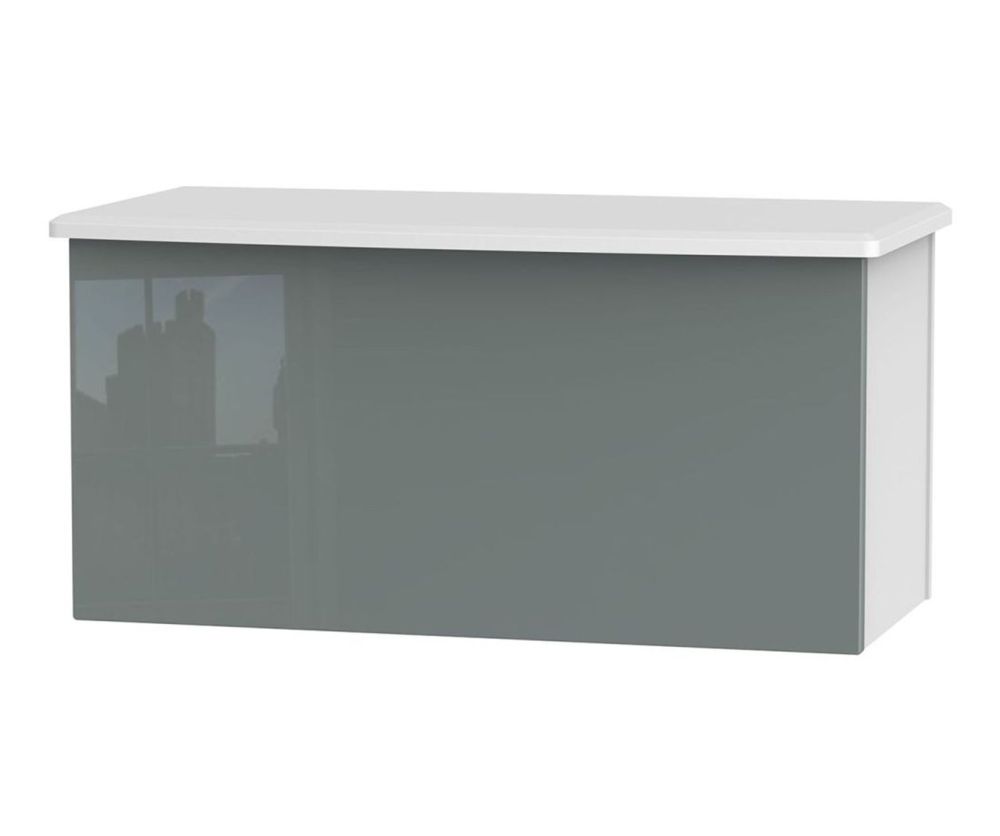 Welcome Furniture Knightsbridge High Gloss Grey and White Blanket Box