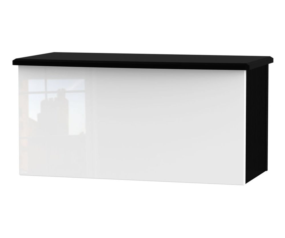 Welcome Furniture Knightsbridge High Gloss White and Black Blanket Box
