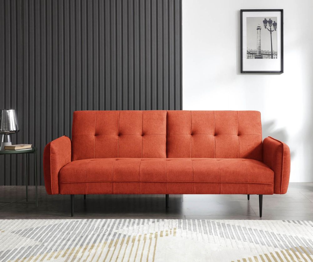 Kyoto Erik Orange Fabric Sofa Bed