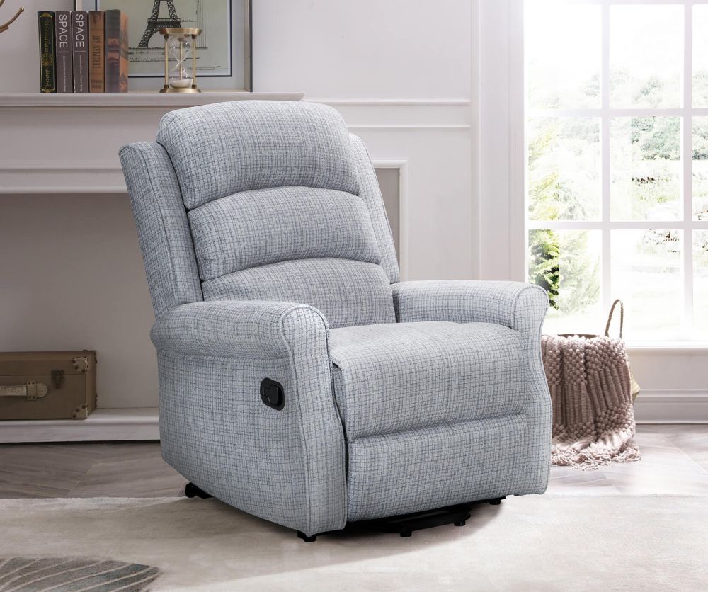 Kyoto Baxter Grey Weave Twin Motor Recliner Chair