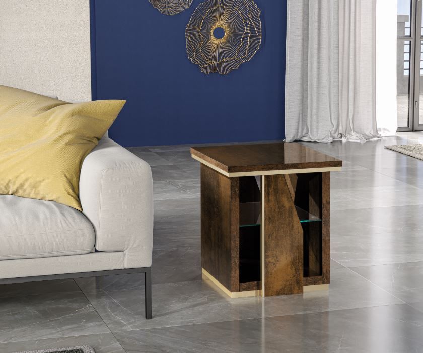H2O Design Desiree Bronze Gold Italian Lamp Table