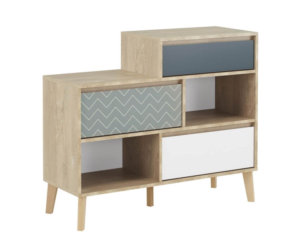 Gami Larvik Blond Oak 3 Drawer Chest and 2 Compartment