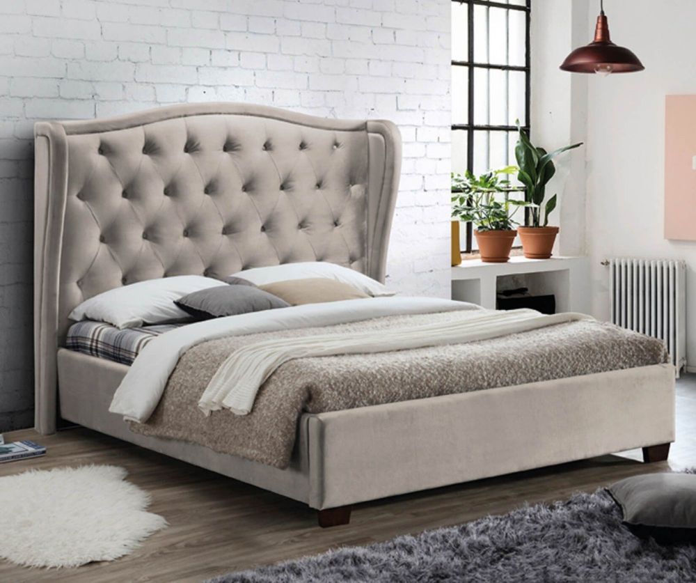 Furniture Link Lauren Champagne Fabric Bed Frame