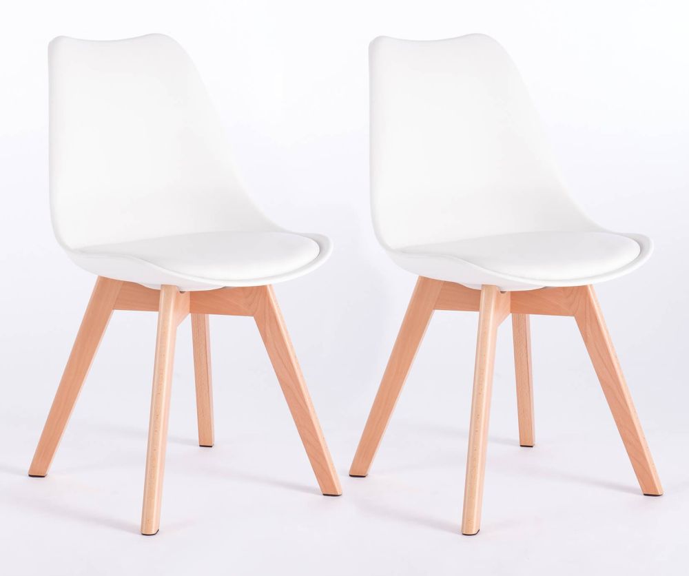 Kyoto Leon White Dinning Chair in Pair