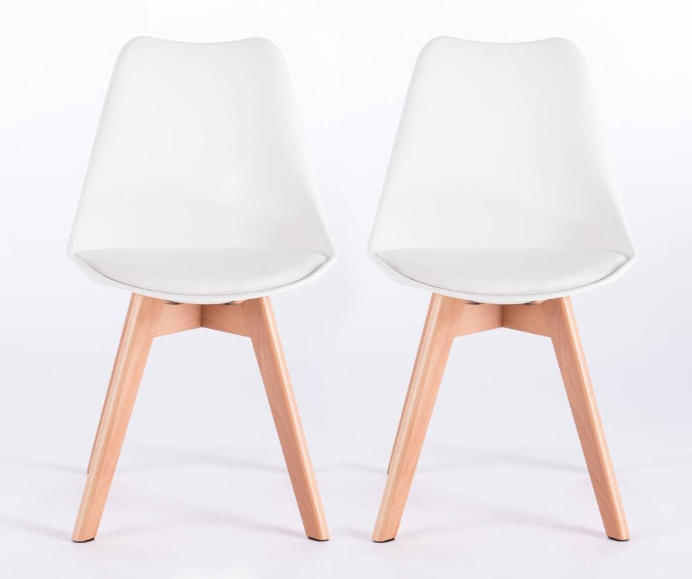 Kyoto Leon White Dinning Chair in Pair
