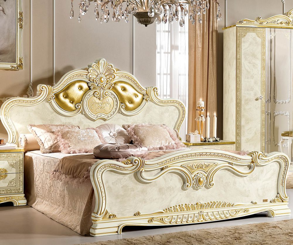 Camel Group Leonardo Ivory Finish Upholstered Bed