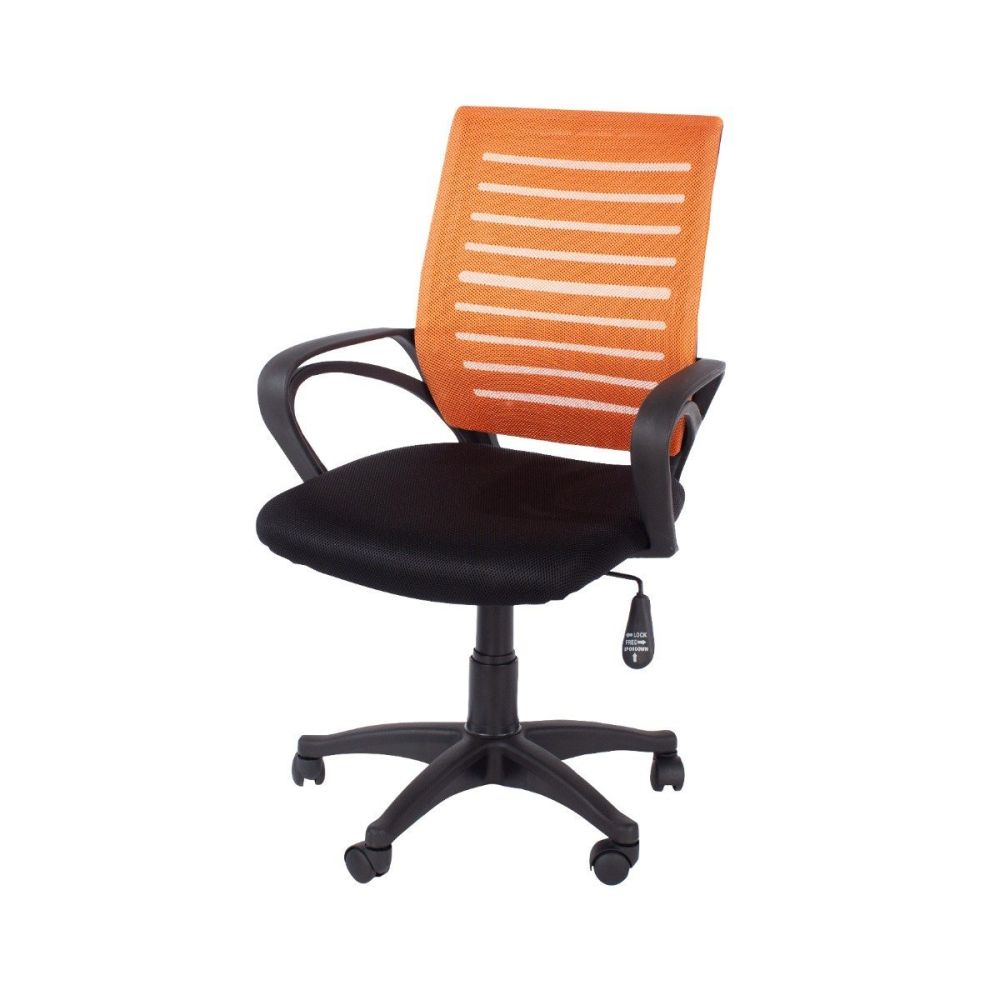 Core Products Loft Orange and Black Fabric Study Chair with Arms