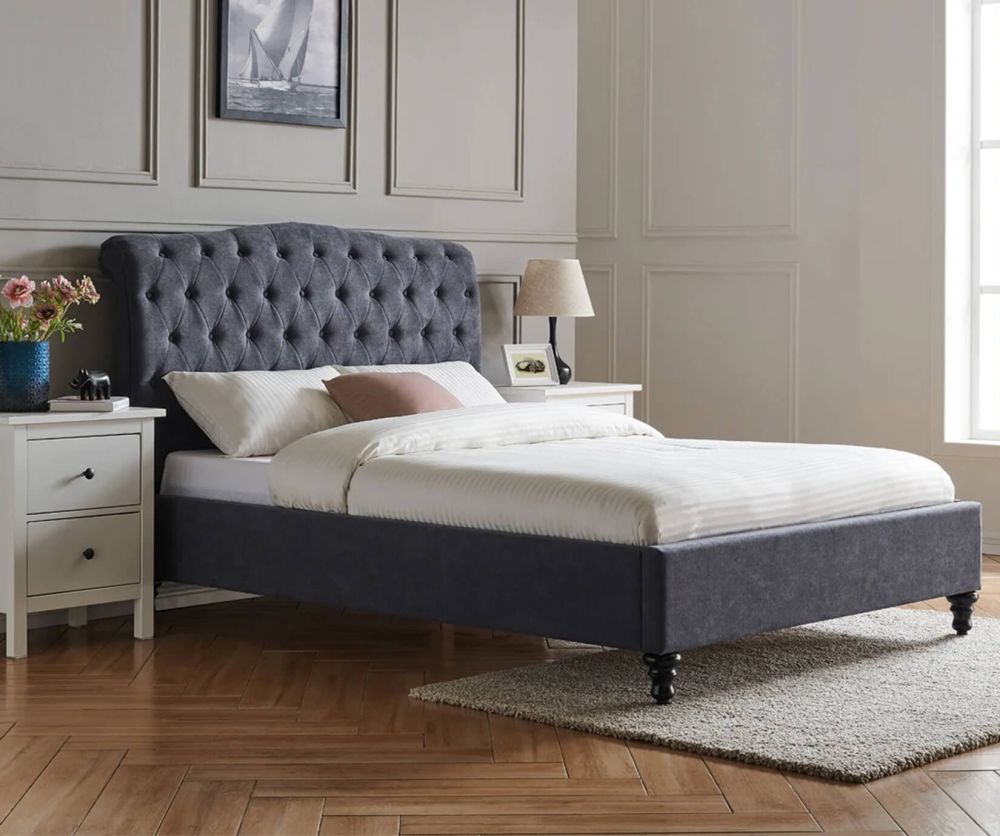 Limelight Rosa Dark Grey Fabric Bed Frame