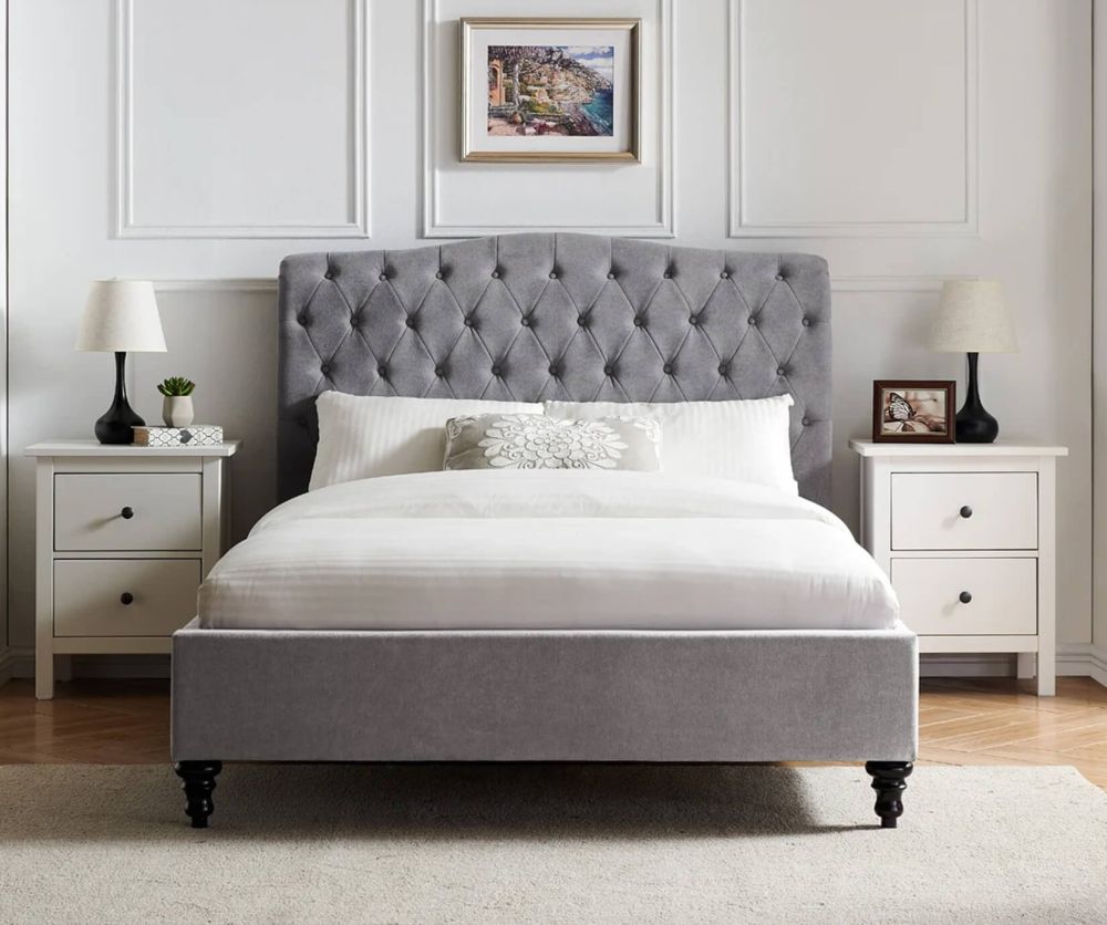 Limelight Rosa Light Grey Fabric Bed Frame