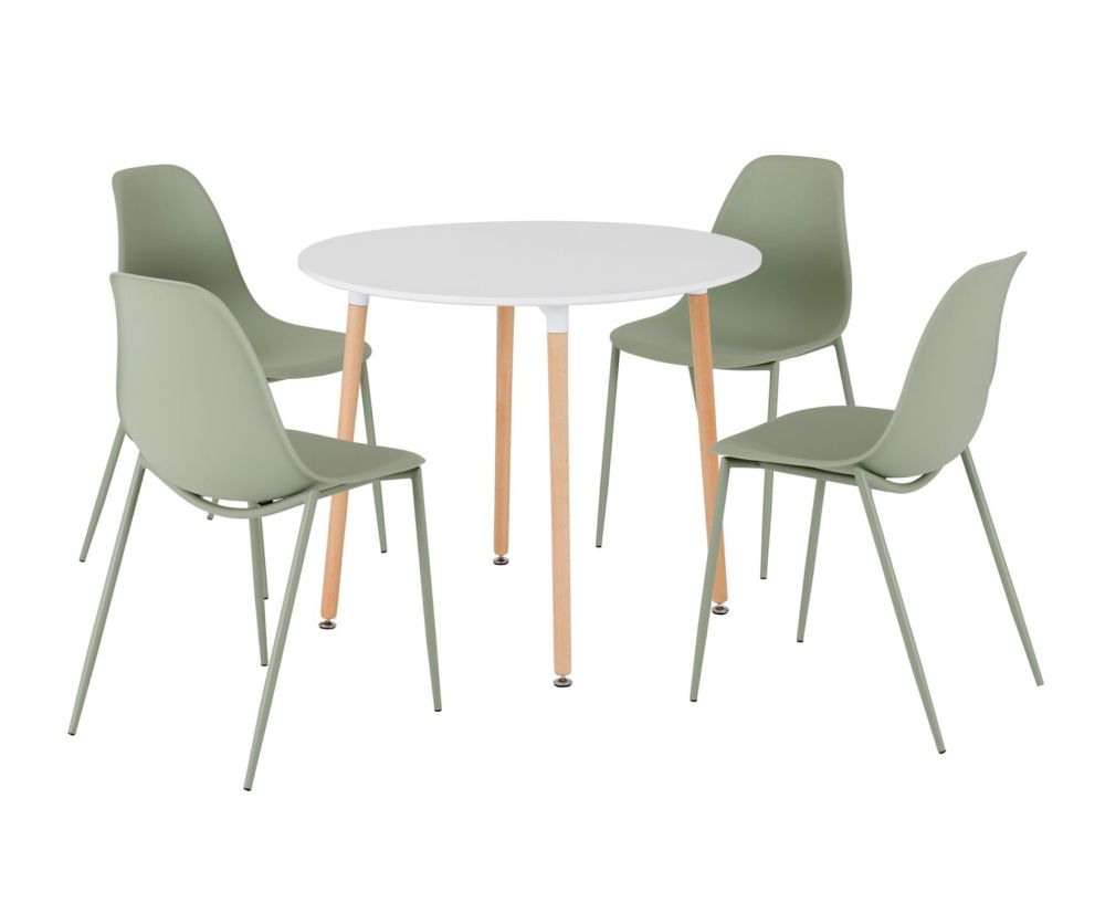 Seconique Lindon Green Dining Chair in Pair