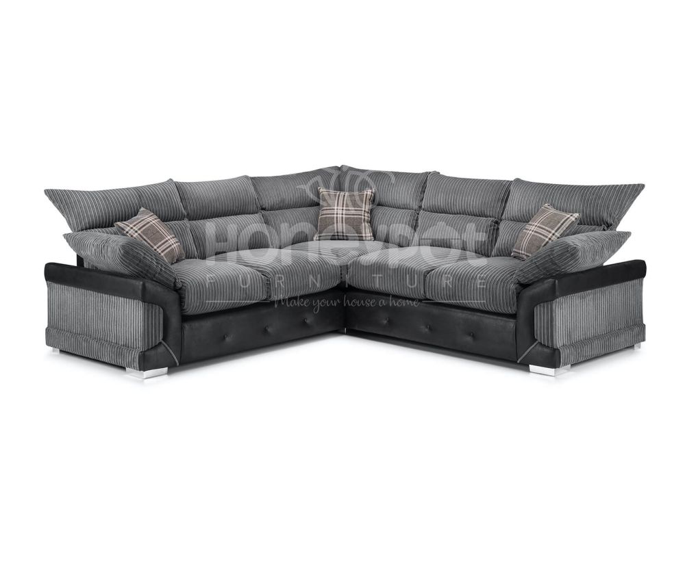 Logan Grey and Black Corner Sofa