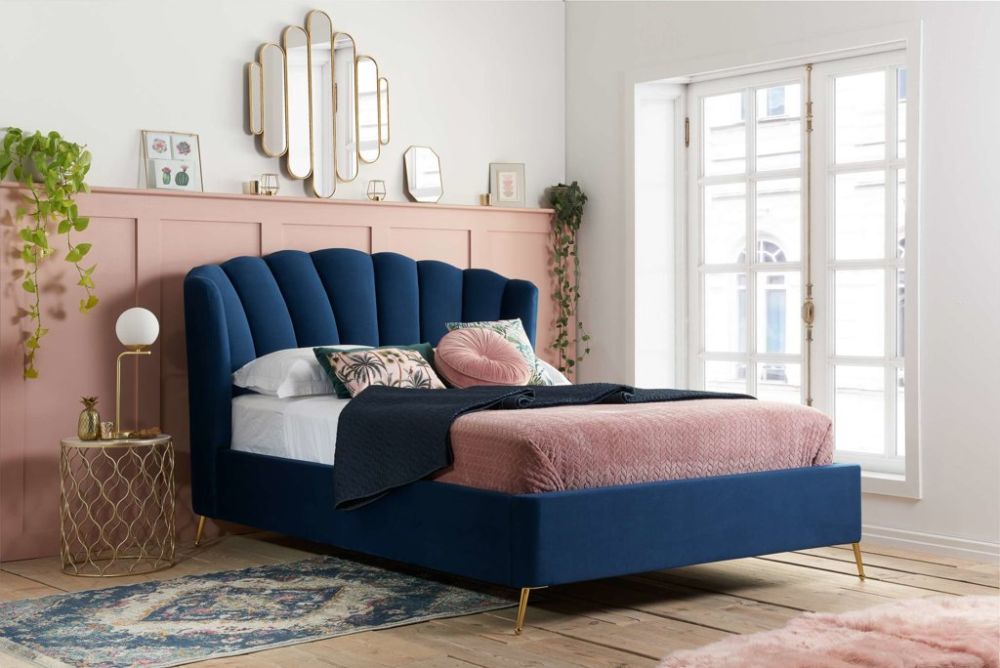 Birlea Furniture Lottie Blue Fabric Ottoman Bed