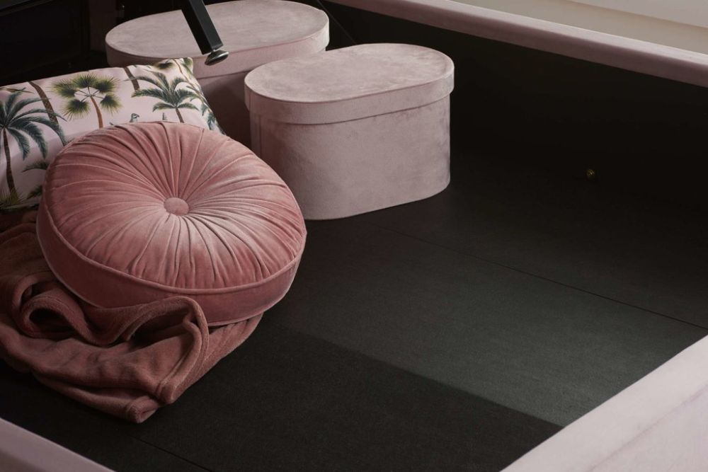 Birlea Furniture Lottie Pink Fabric Ottoman Bed 