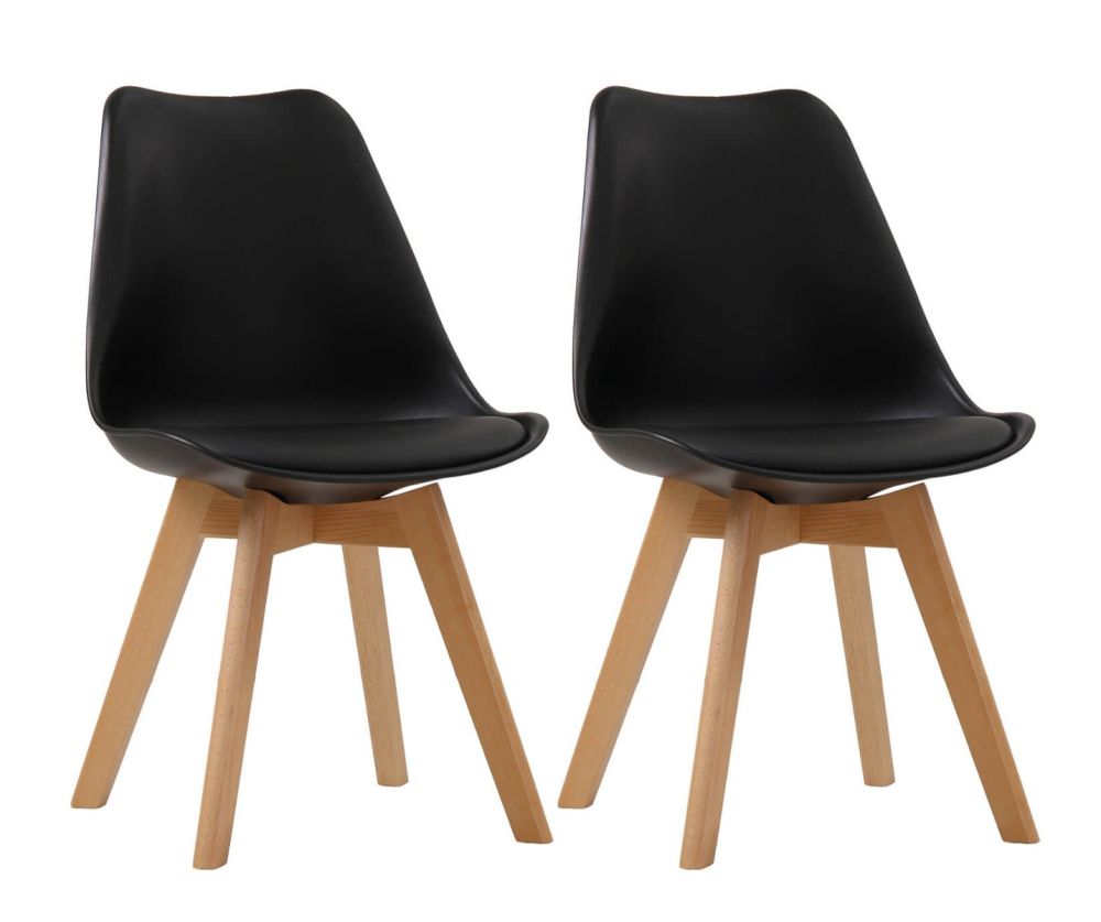 LPD Louvre Black Dining Chair in Pair