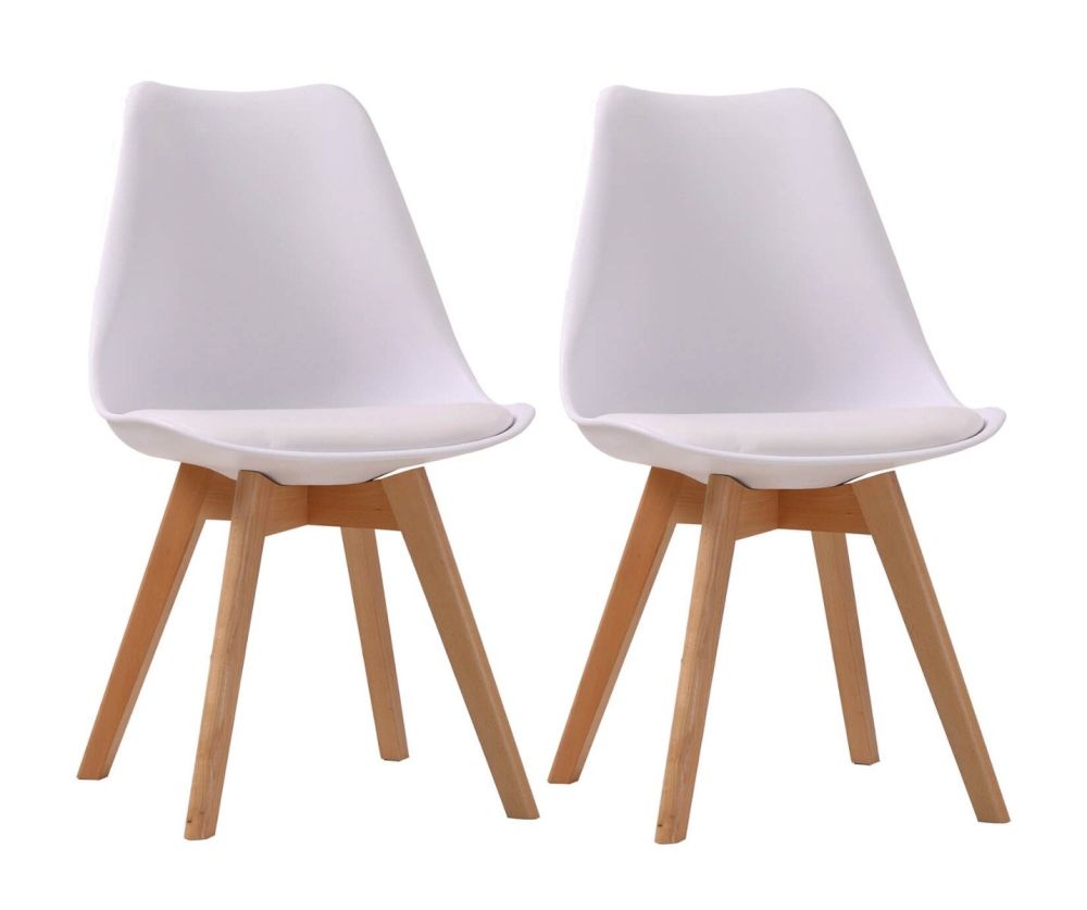 LPD Louvre White Dining Chair in Pair