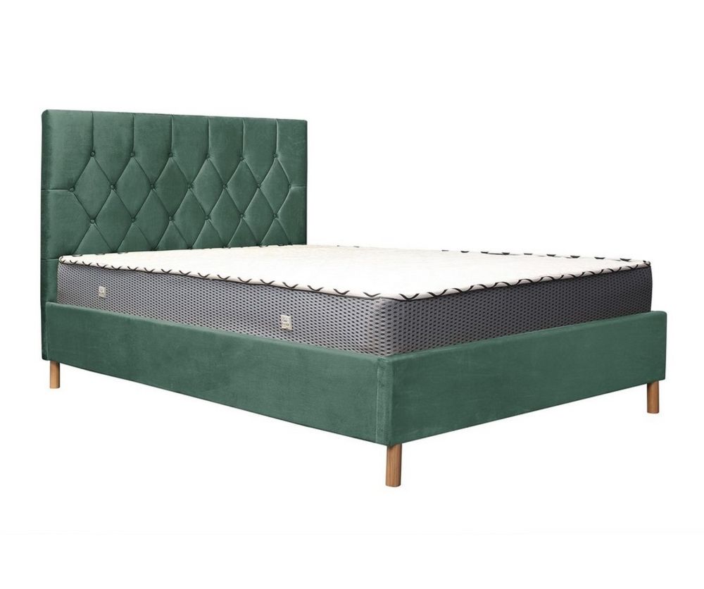 Birlea Furniture Loxley Green Velvet Fabric Ottoman Bed Frame