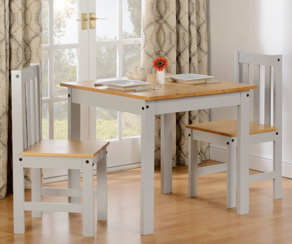 Seconique Ludlow Grey Dining Set with 2 Chairs