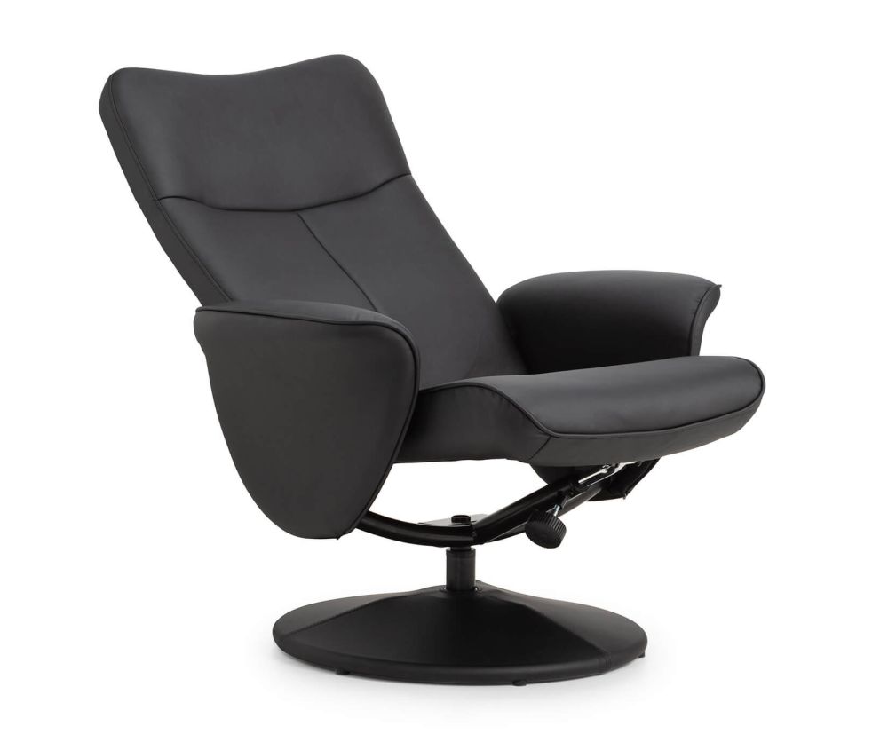 Julian Bowen Lugano Black Faux Leather Recline Chair and Stool