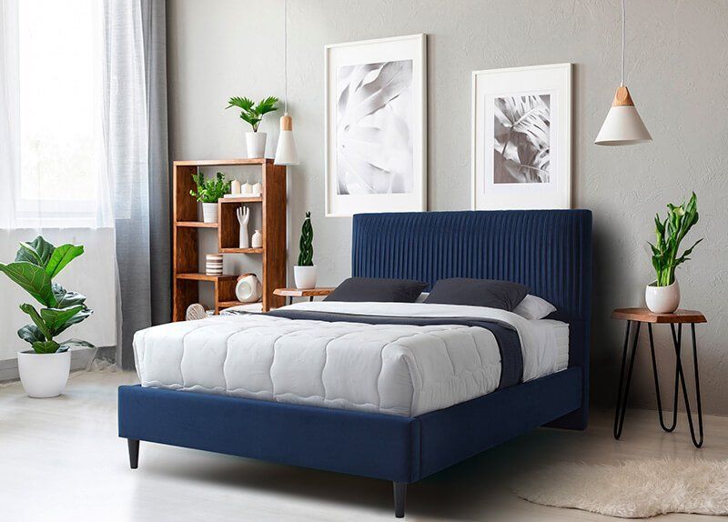 Furniture Link Lyla Blue Fabric Bed Frame