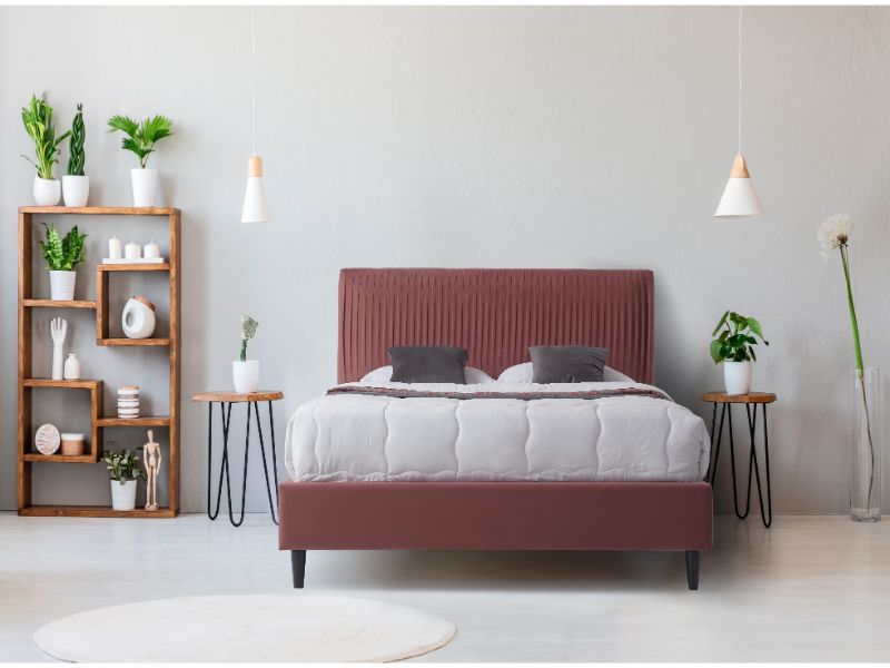 Furniture Link Lyla Blush Fabric Bed Frame