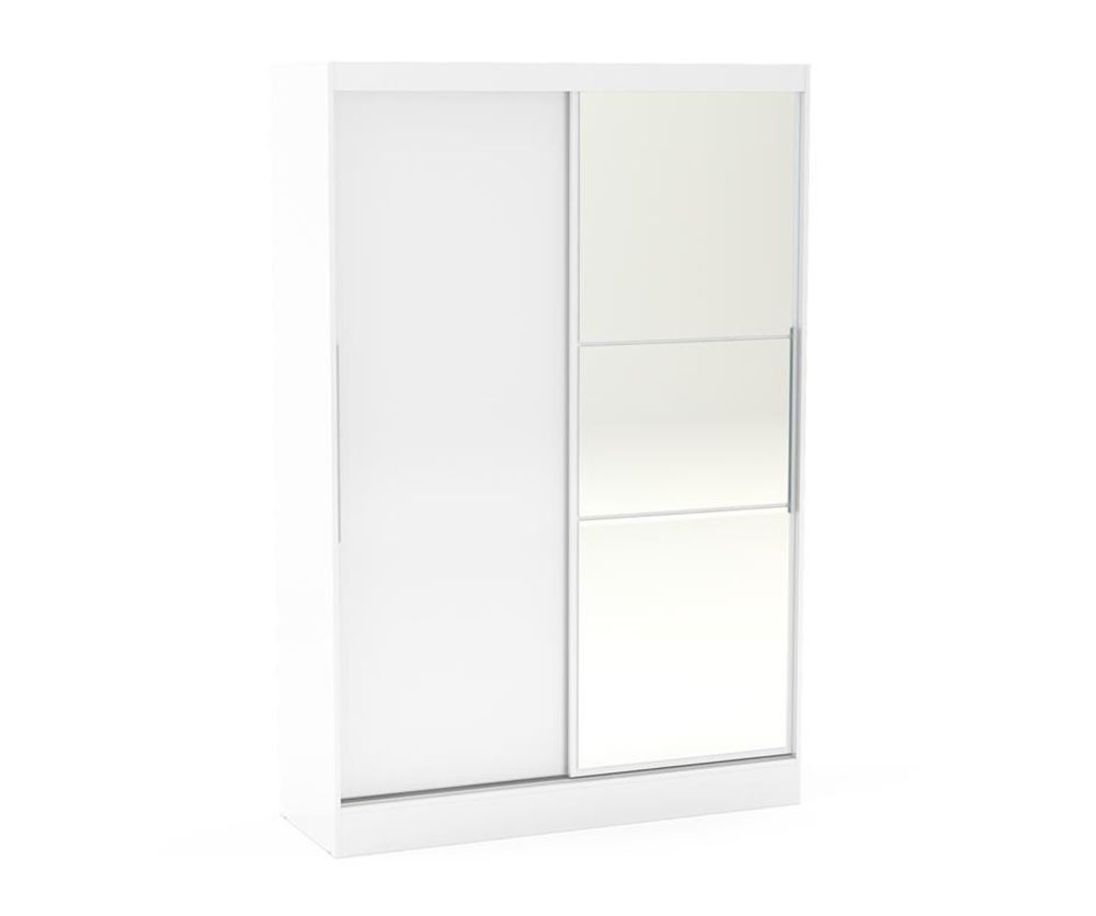 Birlea Furniture Lynx White 2 Door Sliding Mirror Wardrobe