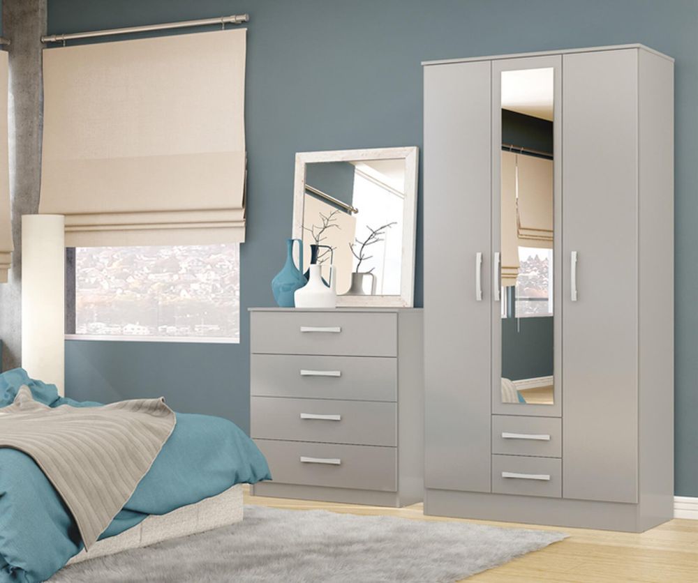 Birlea Furniture Lynx Grey 3 Door Combi Wardrobe