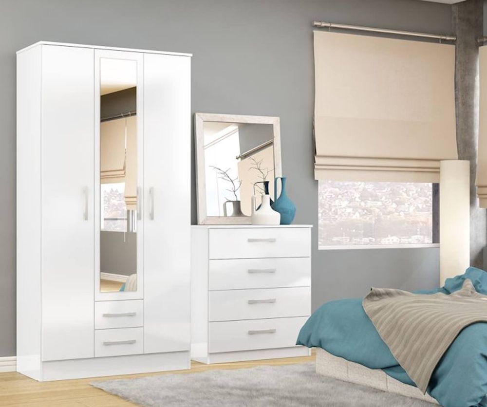 Birlea Furniture Lynx White 3 Door Combi Wardrobe