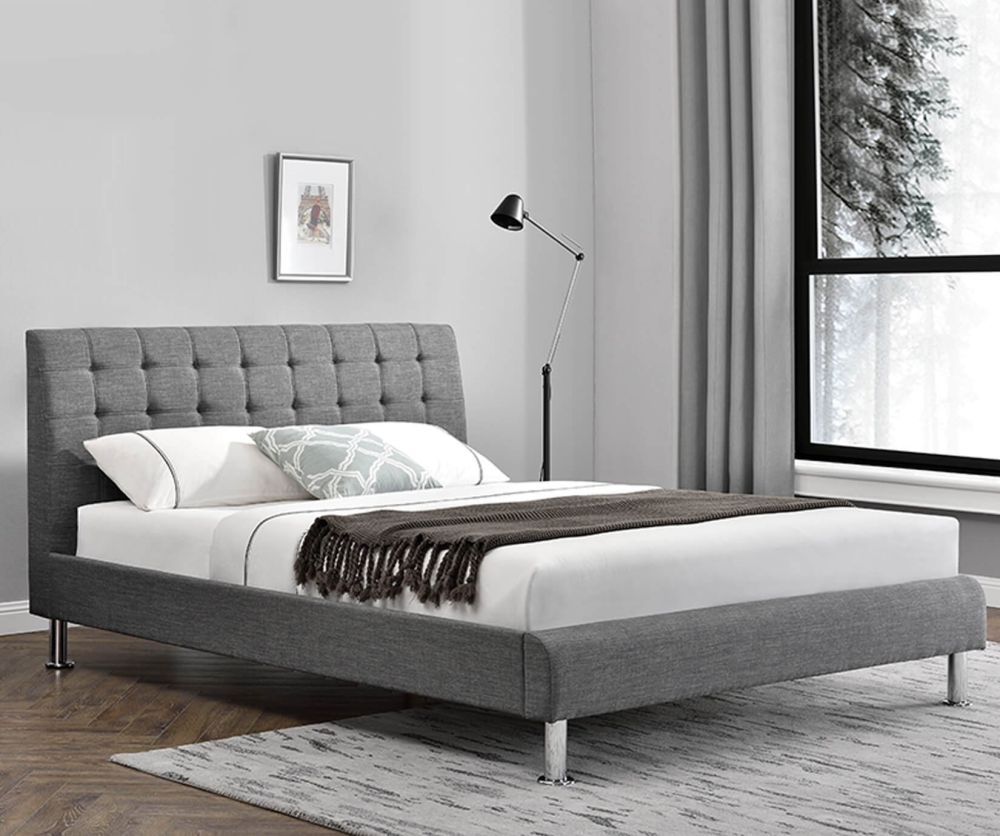 Vida Living Lyra Charcoal Fabric Bed