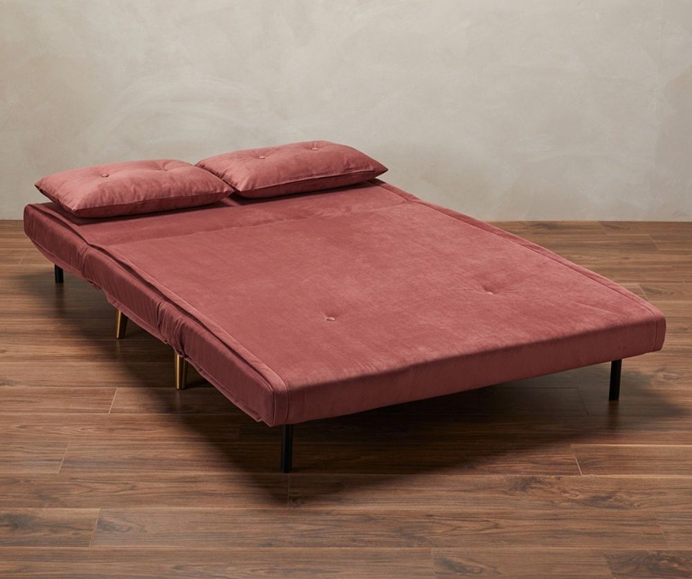 LPD Madison Pink Velvet Fabric Sofa Bed