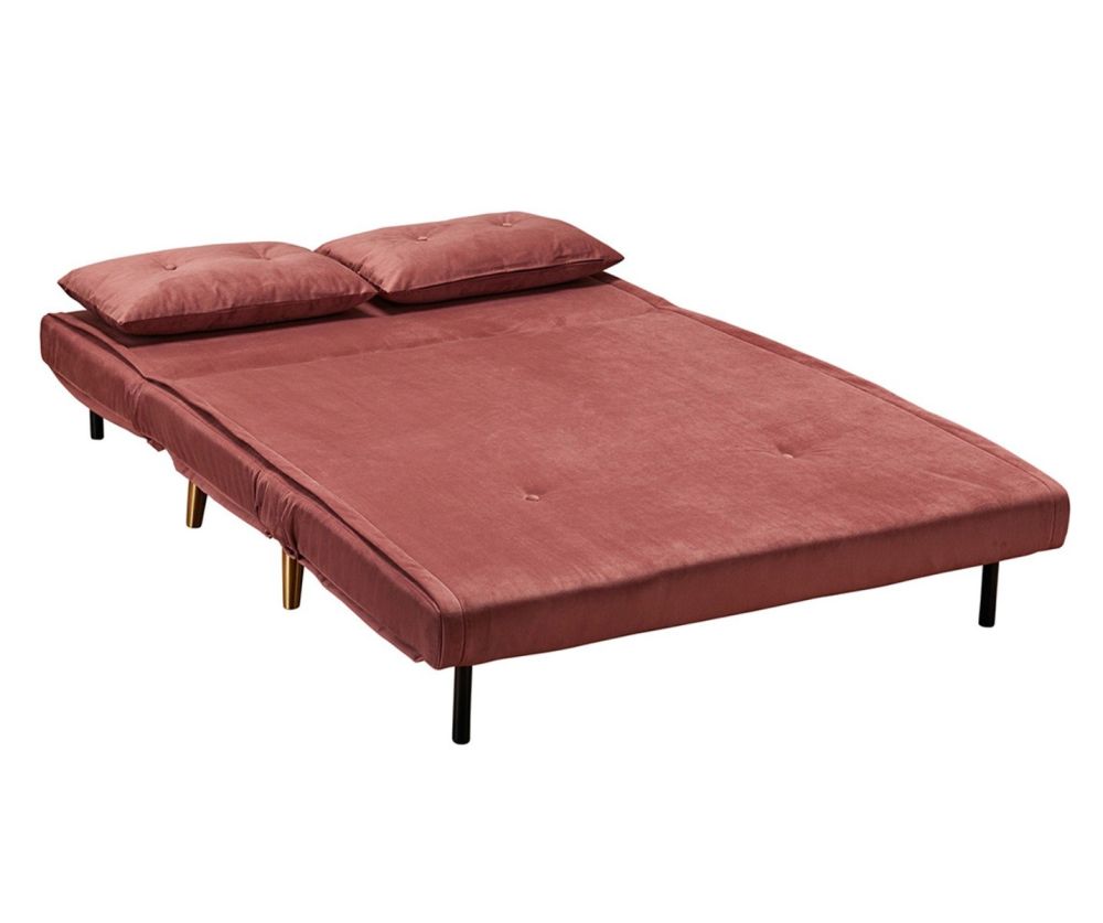 LPD Madison Pink Velvet Fabric Sofa Bed