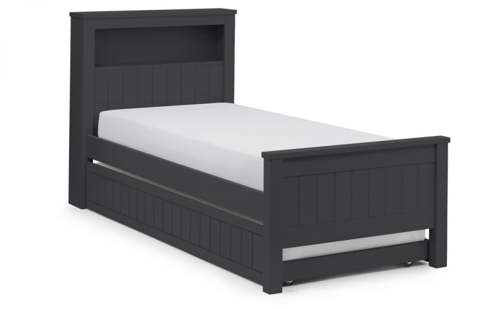 Julian Bowen Maine Anthracite Bookcase Bed Frame