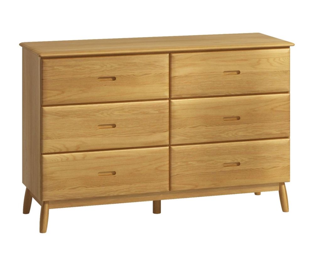 Classic Furniture Malmo Oak 6 Drawer Wide Chest