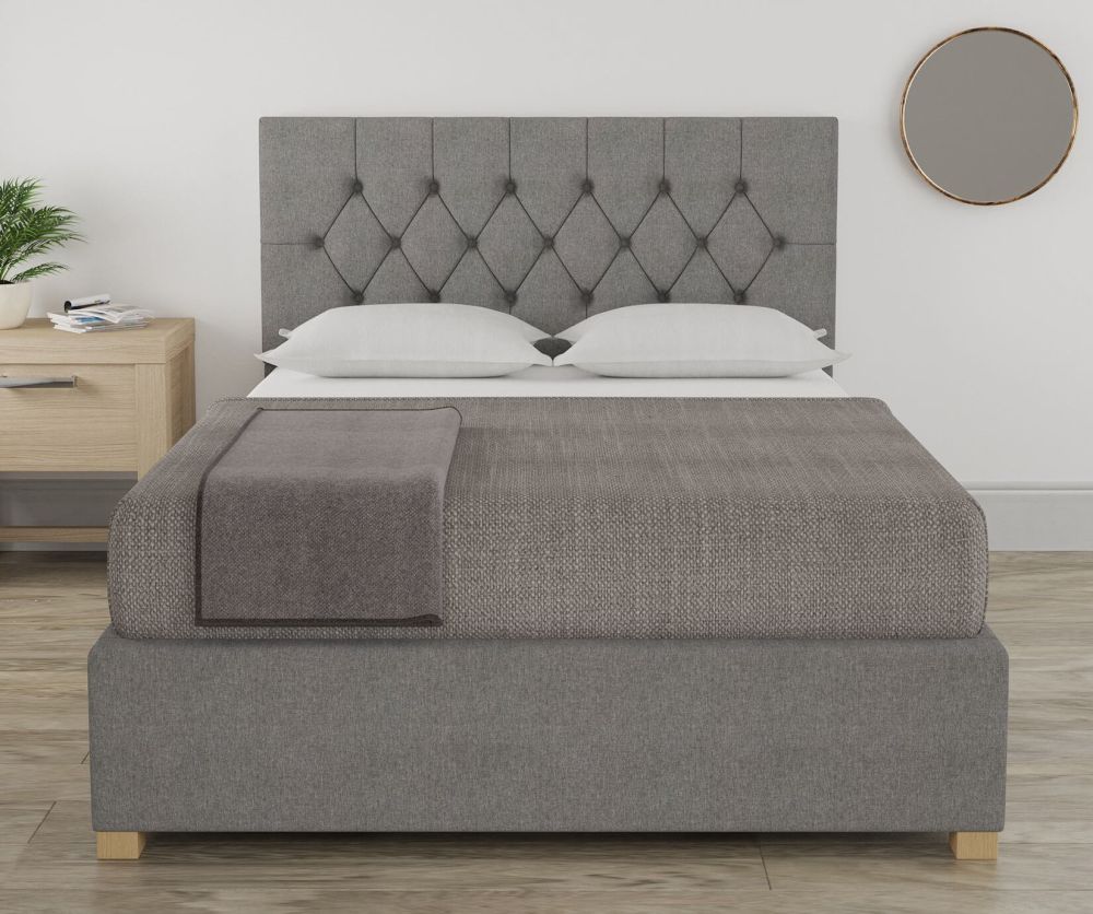 Aspire Marble Eire Linen Grey Fabric Ottoman Bed
