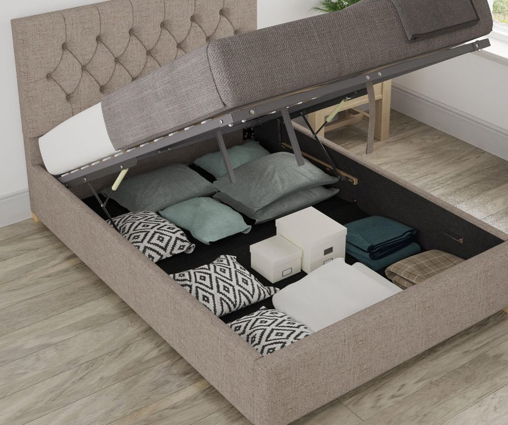 Aspire Marble Yorkshire Knit Mineral Fabric Ottoman Bed