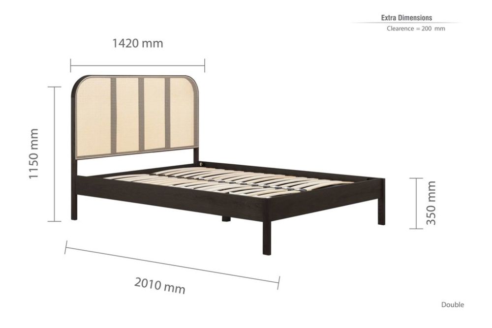 Birlea Furniture Margot Black Rattan Bed Frame