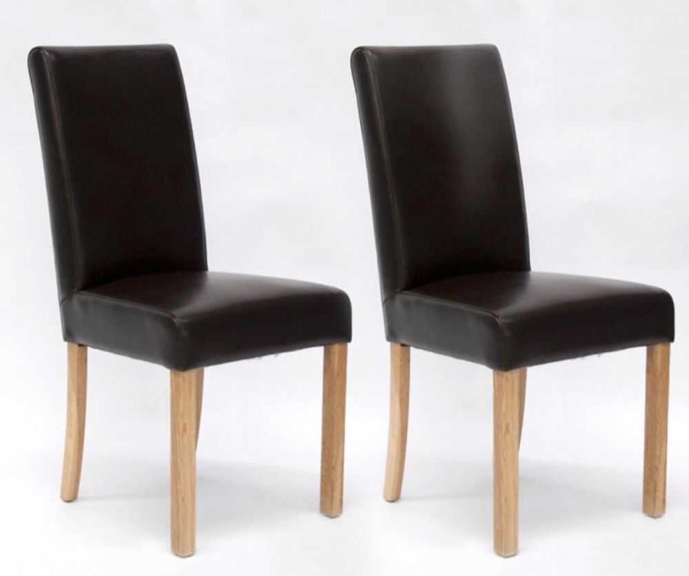 Homestyle GB Marianna Brown Bycast Leather Dining Chair in Pair