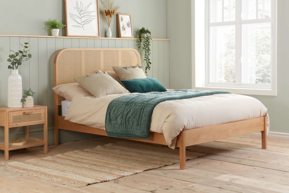 Birlea Furniture Margot Oak Rattan Bed Frame