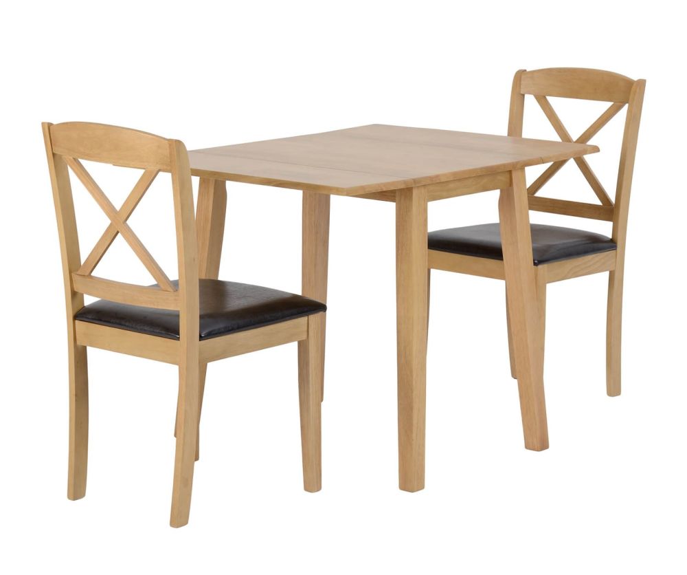 Seconique Mason Oak Double Drop Leaf Dining Set with 2 Chairs