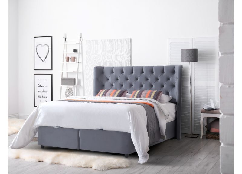 Furniture Link Mayfair Grey Fabric Ottoman Bed 