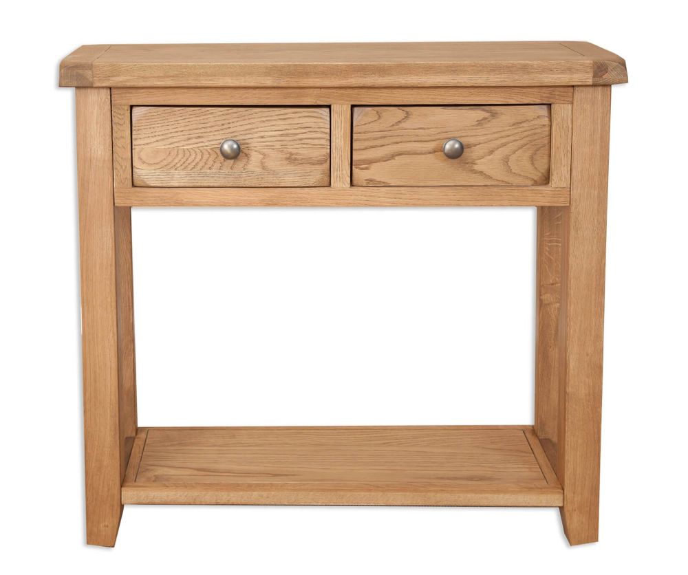 Melbourne Country Oak 2 Drawer Console Table