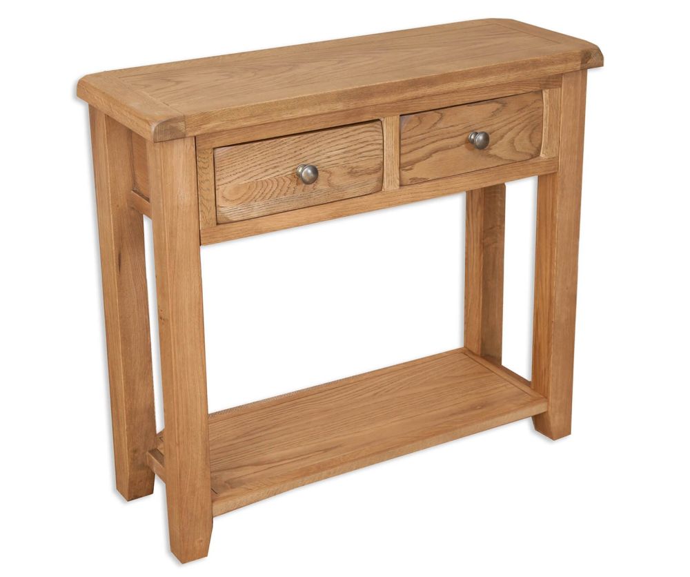 Melbourne Country Oak 2 Drawer Console Table