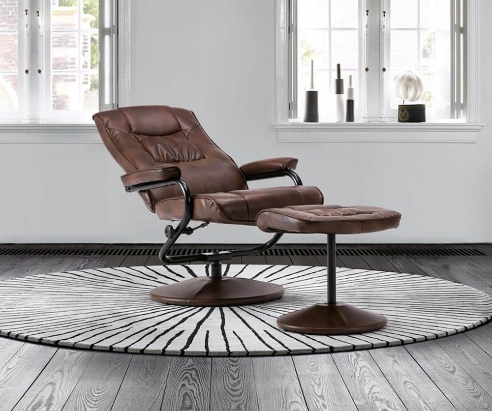 Birlea Furniture Memphis Tan Faux Leather Swivel Chair