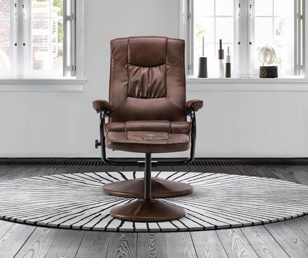 Birlea Furniture Memphis Tan Faux Leather Swivel Chair