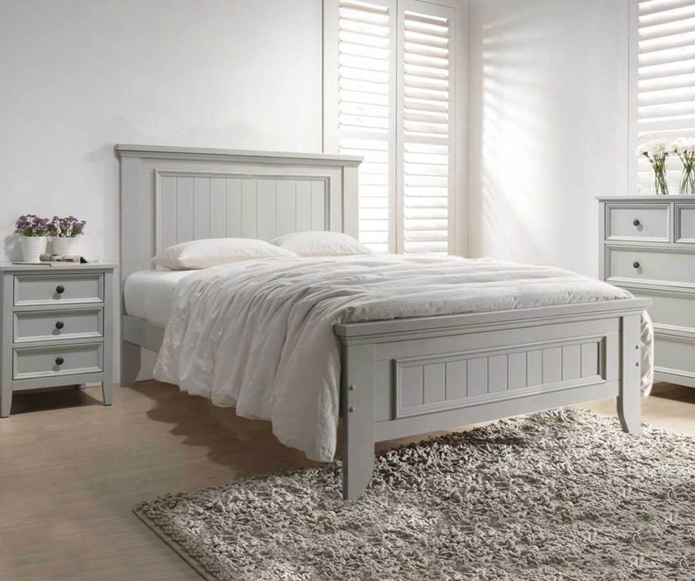 Vida Living Mila Clay Painted Panelled Bed Frame
